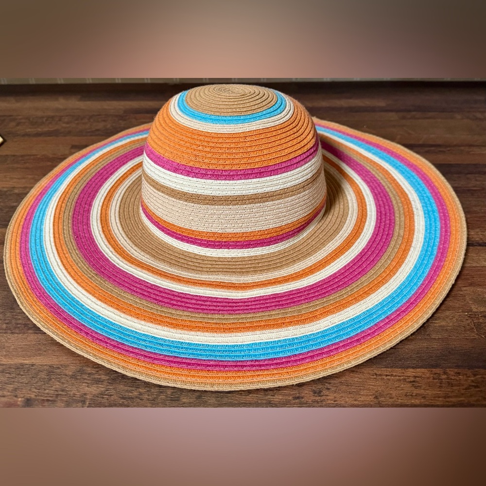 Jacobson JHats Large Floppy Brin Multicolored Sun Hat 7 1/4” Opening